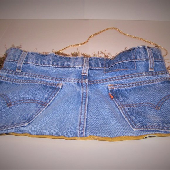 Retro Hip Chix Shoulder Bag Jean/MCM Fabric Funky - Picture 4 of 7